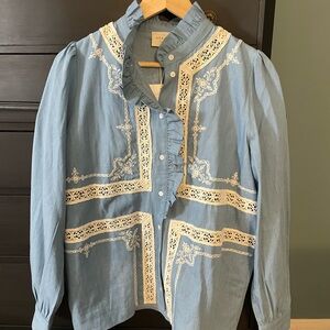 NWT Sezane Ulysse Top size 8 chambray